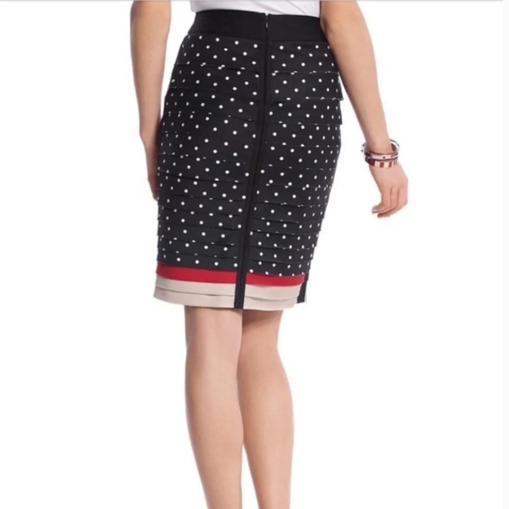 White House Black Market Polka Dot Tiered Skirt